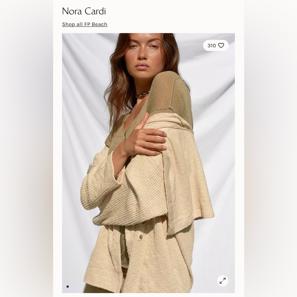 Free People Beach Nora Cardi Size Large